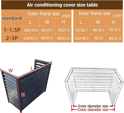  Housse De Protection En Aluminium Pour Climatiseur Et Pompe à Chaleur – Clôture Décorative Pour Unités Extérieures – Housse De Protection Autoportante Pour Climatisation Et Ordures – Utilisation En