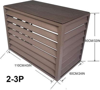  Housse En Aluminium De Qualité Supérieure Pour Climatiseur - Protection Hivernale Pour Unités Extérieures - Convient à Toutes Les Marques - Utilisation Intérieure Et Extérieure - Couleur Marron