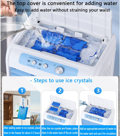 GENERIC Refroidisseur Par évaporation Portable, Ventilateur De Climatiseur à 3 Vitesses Avec Blocs De Glace, Oscillation à 120°, Silencieux, 36 DB, Design Mobile Pour Chambre, Bureau Et Utilisation à La