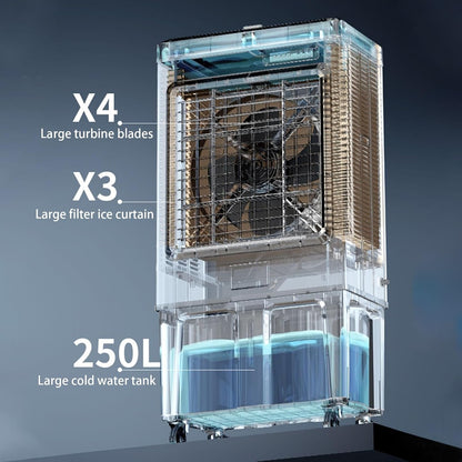  Climatiseur Portable Personnel Pour Marais, Avec Réservoir De 180 L Et 3 Vitesses, Climatiseur À Évaporation Pour Chambre, Bureau, Extérieur(62 * 42 * 130cm)