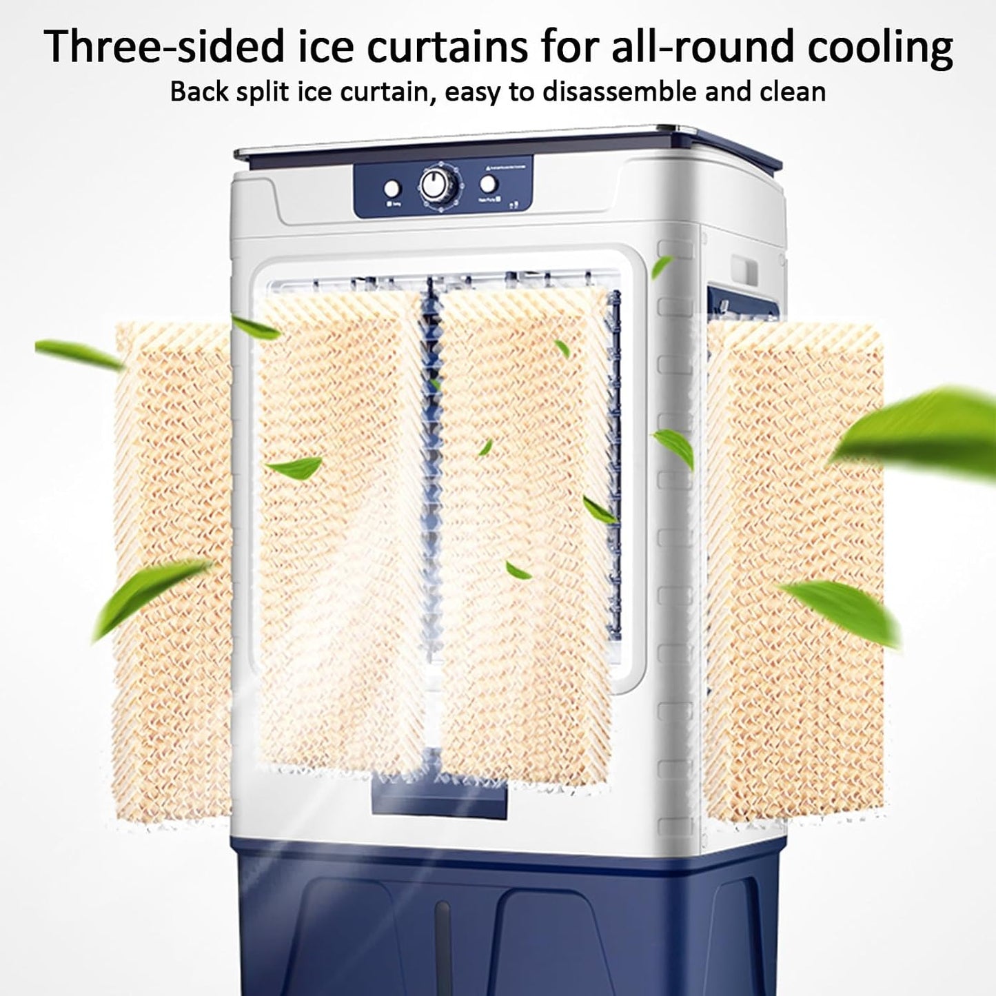  Refroidisseur D'air Par évaporation, Débit D'air élevé De 10 000 M³/h, Réservoir De 80 L, Oscillation à 120°, 3 Vitesses, Pour Le Refroidissement Intérieur Et Extérieur Des Garages.