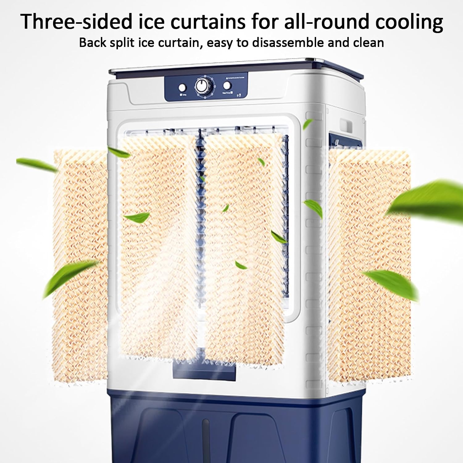  Refroidisseur D'air Par évaporation, Débit D'air élevé De 10 000 M³/h, Réservoir De 80 L, Oscillation à 120°, 3 Vitesses, Pour Le Refroidissement Intérieur Et Extérieur Des Garages.