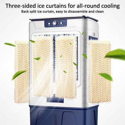  Refroidisseur D'air Par évaporation, Débit D'air élevé De 10 000 M³/h, Réservoir De 80 L, Oscillation à 120°, 3 Vitesses, Pour Le Refroidissement Intérieur Et Extérieur Des Garages.