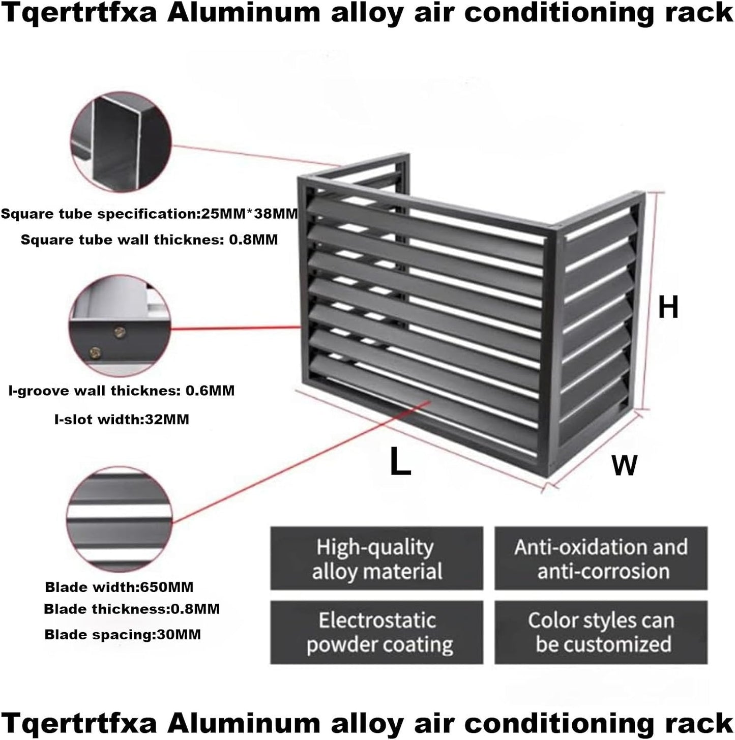  Housse De Protection En Aluminium Pour Climatiseur Extérieur - Marron - Clôture Pour Intérieur Et Extérieur - Matériau Résistant Aux Intempéries - Parfait Pour Un Usage Domestique