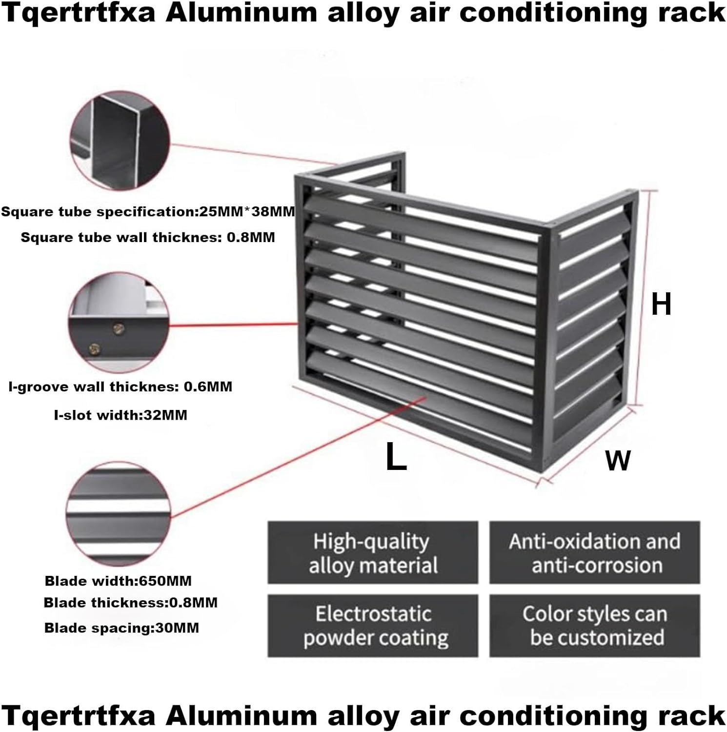 GENERIC Mini Housse De Climatiseur Fendue En Aluminium Pour Protection De Pompe à Chaleur Extérieure, Clôture élégante Pour Dissimuler Les Unités, Résistante Aux Intempéries Pour Une Utilisation En Intérieur