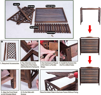  Clôture De Climatiseur De Fenêtre, Clôture De Confidentialité Pour Climatiseur, Support De Fleurs à Persiennes, Grille En Bois Anticorrosion, étanche