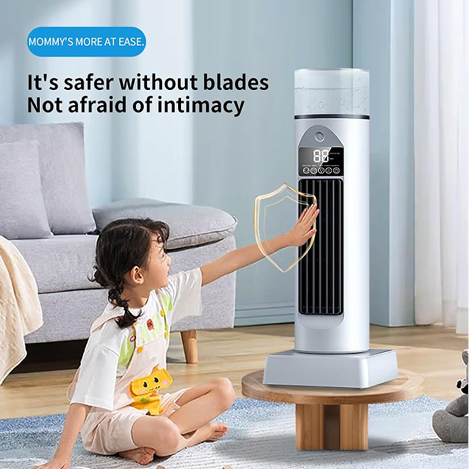 Genérico Climatiseur Personnel – Ventilateur D'air Frais, Climatiseur Personnel, Refroidisseur D'air Sans Pales, Humidificateur évaporatif Silencieux Avec Minuterie Et Télécommande