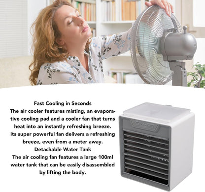  Jectse REFROIDISSEUR D'AIRS PAR ÉVAPORATION, Ventilarice De RefroidIlement Portable Avec Atomiseur à Ultrasons, Mode Brise, 2 Niveaux De Brume, 3 Visses De Ventilateur, Minuterie Et