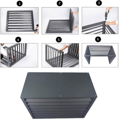  Housse De Protection En Aluminium Pour Climatiseur Et Pompe à Chaleur – Clôture Décorative Pour Unités Extérieures – Housse De Protection Autoportante Pour Climatisation Et Ordures – Utilisation En