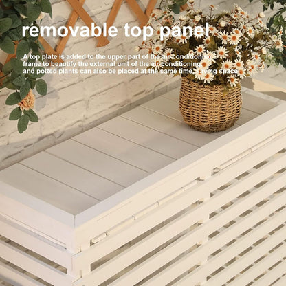  Housse De Protection En Bois Pour Climatiseur – Clôture De Protection Extérieure Pour Unités De Climatisation Et Pompes à Chaleur – Solution élégante Pour Jardin – Design En Bois Résistant Aux