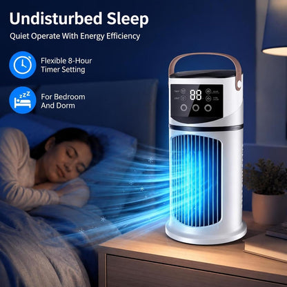  Climatiseurs Portatifs | Ventilateur Rechargeable | Ventilateur De Bureau Silencieux Rafraîchisseur D'Air | Rafraîchisseur D'Air Évaporatif Pour La Chambre, Le Bureau, La Maison