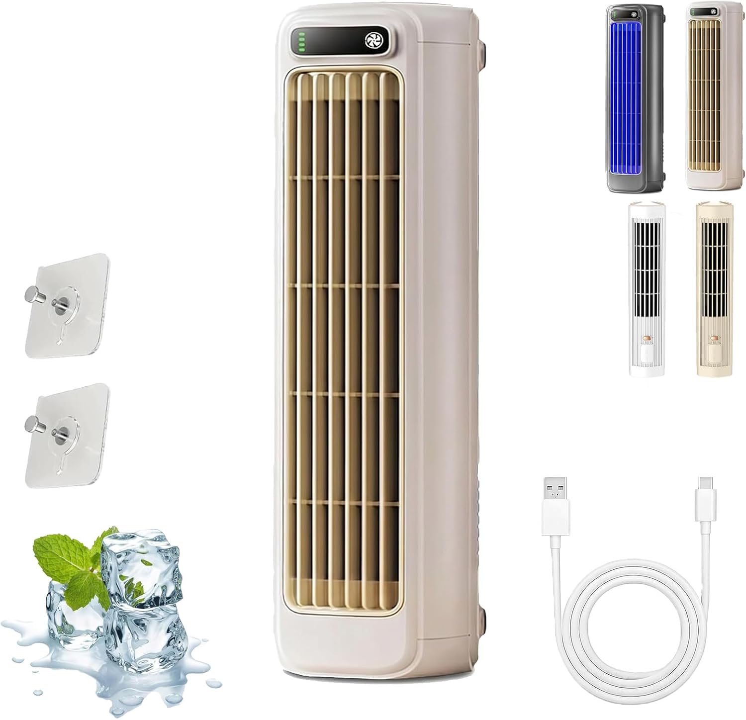  Jiuberry Cooling Ace, Climatiseur Portable Epicooler, Climatiseur Portable Quiet Cooling Ace à 3 Vitesses, Chargement USB-C, Gain De Place Mural, Pour Une Utilisation Intérieure Dans (D)