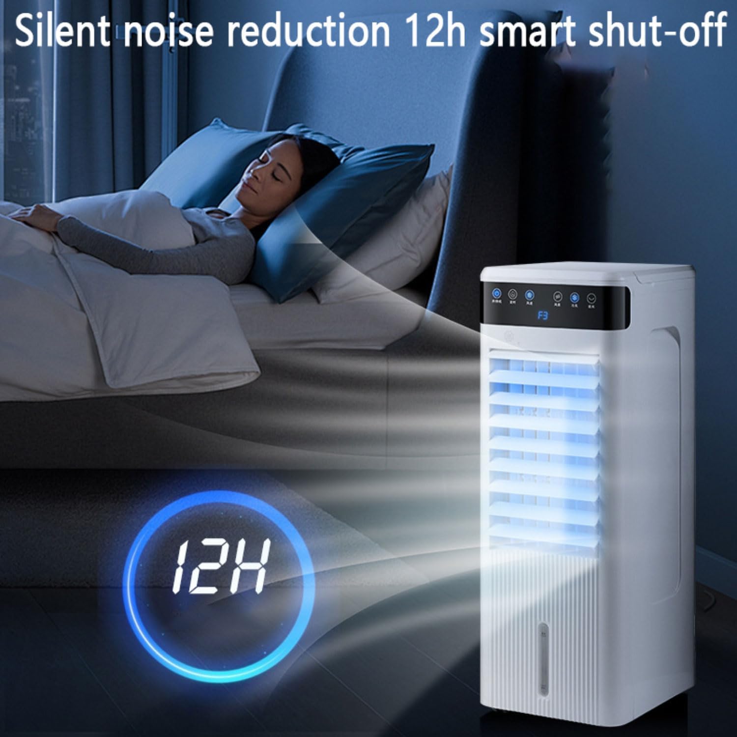 GENERIC Refroidisseur Par évaporation Portable Avec 3 Modes, 3 Vitesses Et Minuterie De 12 Heures Pour Chambre, Bureau Et Camping – Pas Besoin De Tuyau, Plus Grand Réservoir Pour Un Refroidissement Efficace