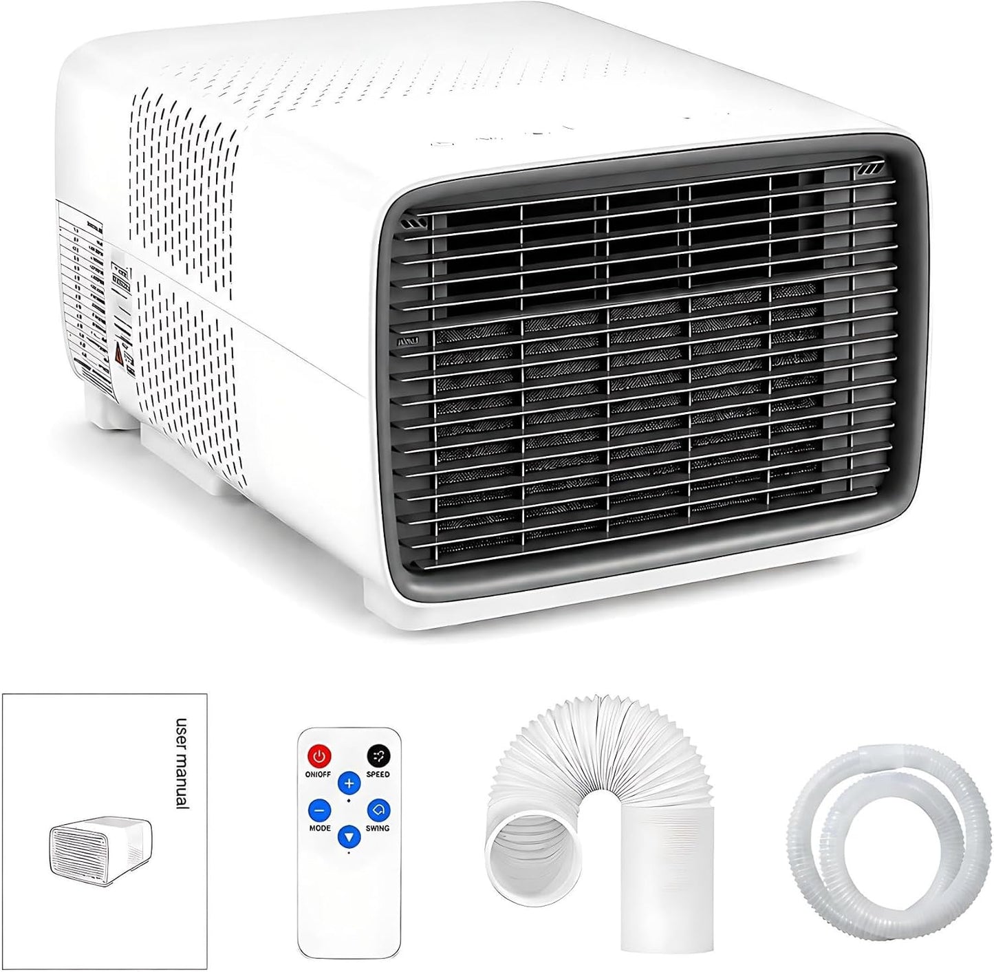  AC Portable Avec Compresseur, 3 En 1 Mini Unité De Refroidissement Pour La Chambre à Coucher.Déshumidificateur, Mode Ventilateur.Tranqueur 45dB, Télécommande Intelligente.Conception Compacte Et Légère