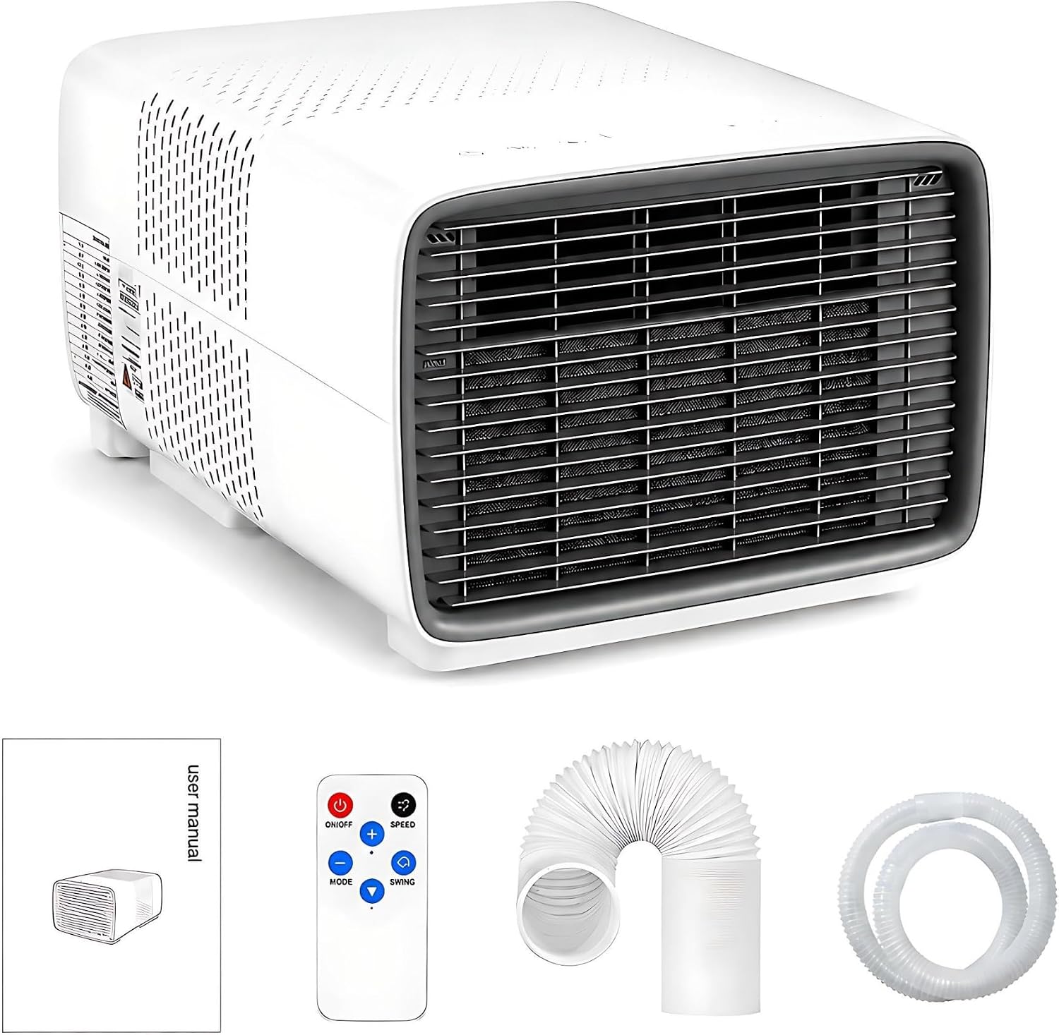  AC Portable Avec Compresseur, 3 En 1 Mini Unité De Refroidissement Pour La Chambre à Coucher.Déshumidificateur, Mode Ventilateur.Tranqueur 45dB, Télécommande Intelligente.Conception Compacte Et Légère