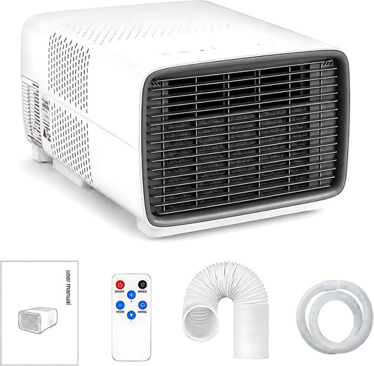  AC Portable Avec Compresseur, 3 En 1 Mini Unité De Refroidissement Pour La Chambre à Coucher.Déshumidificateur, Mode Ventilateur.Tranqueur 45dB, Télécommande Intelligente.Conception Compacte Et Légère