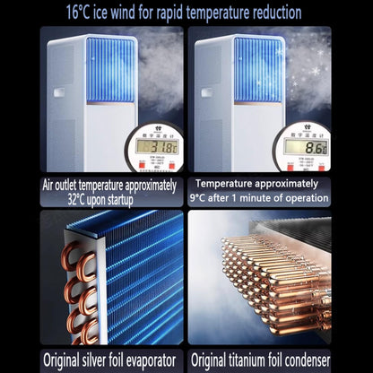  Climatiseur Portable Smart Unité De Climatisation Portable Avec Télécommande Unité De Climatisation Silencieuse Avec Ventilateur à Sec Frais Modes De Sommeil 120 ° Oscillation 24H Minuterie Kits De Re