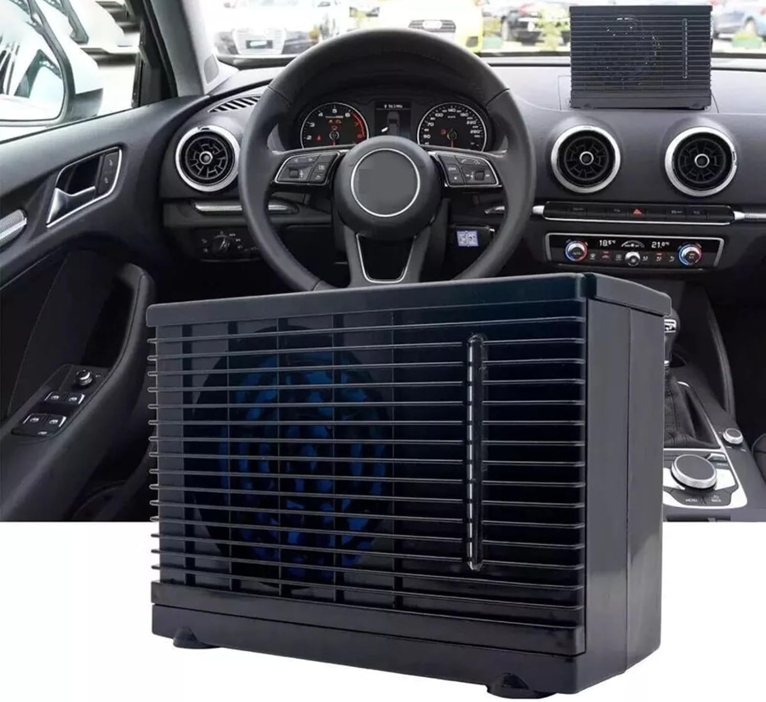  Ventilateur Portable Pour Voiture Avec Climatiseur Réglable Et Refroidissement Par évaporation Pour Améliorer Le Flux D'air Et Le Confort De L'habitacle Du Véhicule