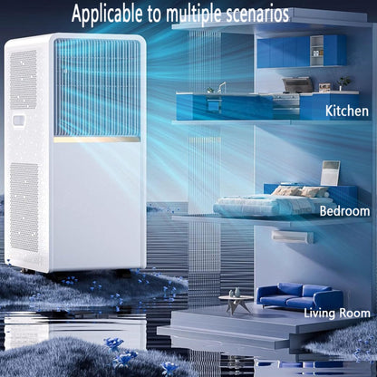  Climatiseur Portable Smart AC Unit Avec Ventilateur Cool Déshumidificateur, 24H Timer Remote, Oscillation 120 °, Aucun Kit De Fenêtre Requis Pour Le Bureau D'étage
