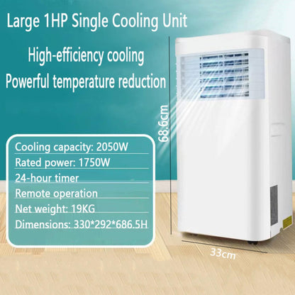 GENERIC Compact Portable AC Unit 7000 BTU, Modes De Déshumidification Et Ventilateur Cool Pour Les Chambres Jusqu'à 350 Pieds Carrés, Mode Veille Silencieux, Télécommande, Conception Mobile Facile Avec Roues