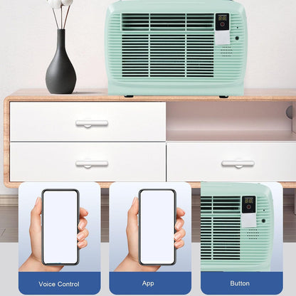  SIXRUN Climatiseur Portable 2300BTU Pour Camping Avec TéléCommande à Commande Vocale Pour VR Bureau Maison Petites Pièces Jusqu'à 150 Pieds Carrés (Prise UE 220V)