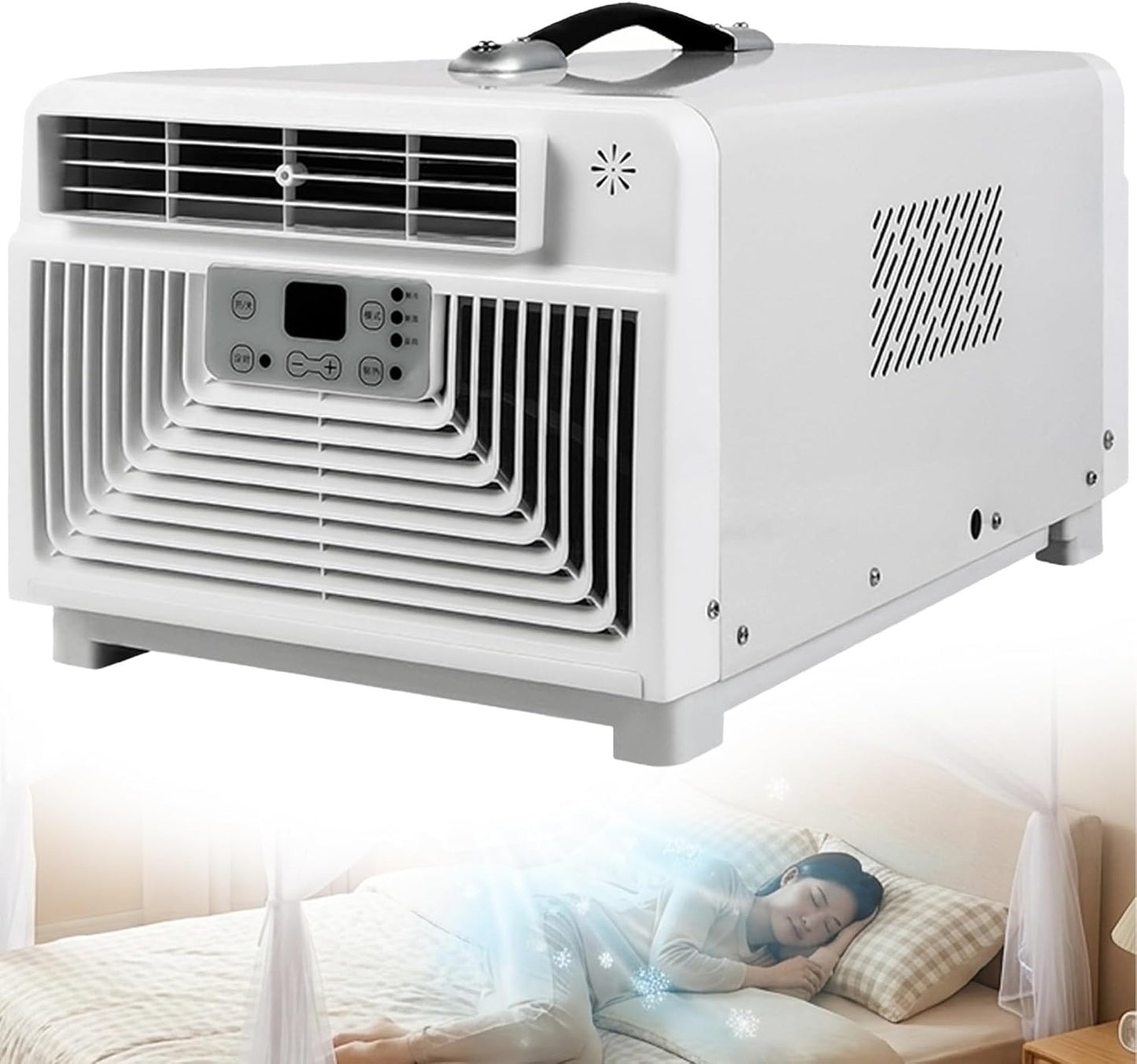  Climatiseur Mobile Pour Camion, Bateau Et Camping-Car, Petit Climatiseur Portable à Compresseur Avec Modes Refroidissement, Déshumidification, Ventilation Et Télécommande