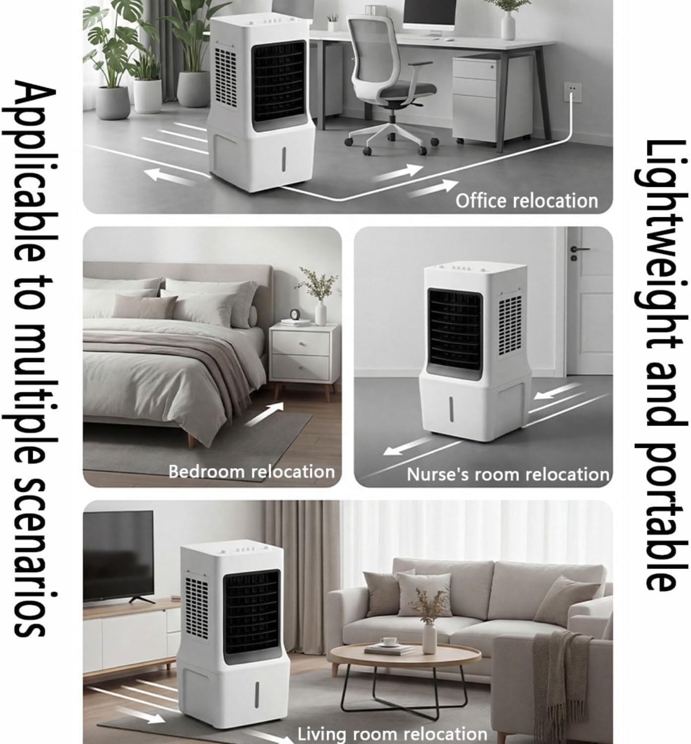  Refroidisseur à évaporation Mobile Avec Réservoir D'eau De 12 L, Refroidisseur D'air Silencieux Avec Refroidissement à Eau, 3 Vitesses, Débit D'air Puissant De 180 M³/h, Refroidisseur D'air (modèle
