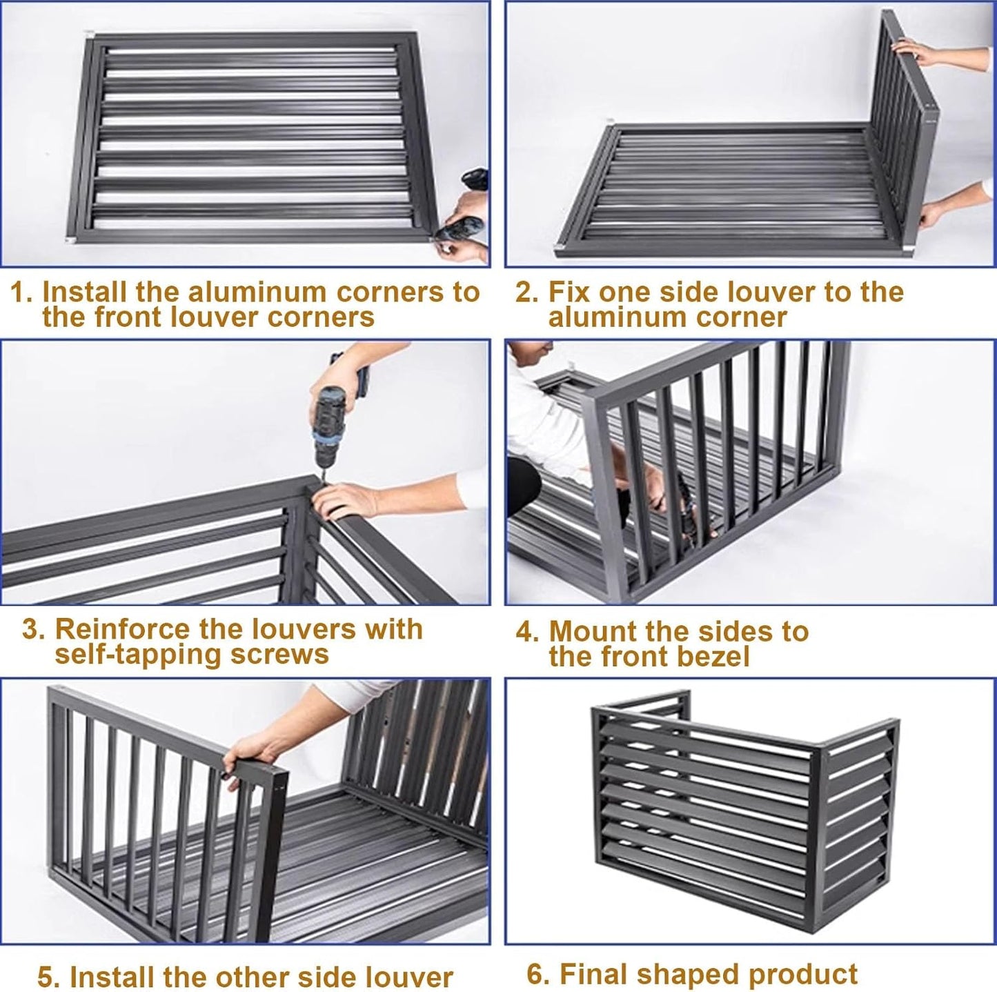 GENERIC Mini Housse En Aluminium Robuste Pour Climatiseurs Et Pompes à Chaleur – Réduction Du Bruit Antivol – Protection Extérieure/intérieure Pour Climatiseurs Et Pompes à Chaleur – Couleur Grise
