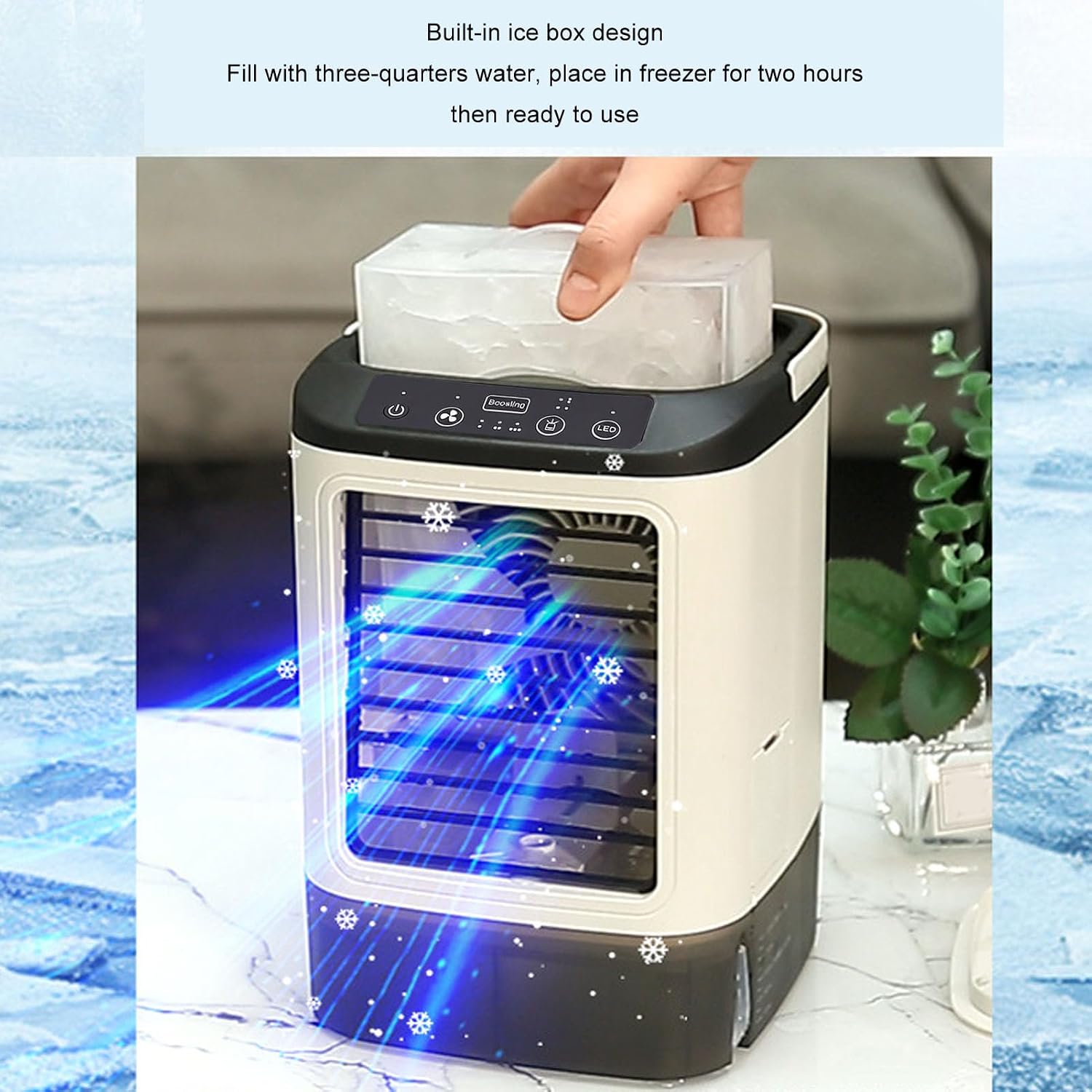  Asixxsix Climatiseur Portable, Mini Ventilateur De Refroidissement Par Brumisation Avec 3 Vitesses, 2 Modes De Brume, Réservoir étanche De 900 Ml, Glacière Amovible, Pour La Maison, Le