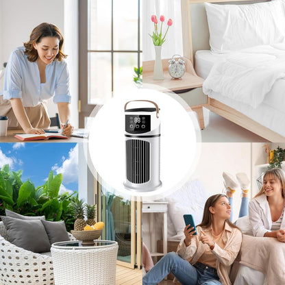 GENERIC Climatiseur De Bureau – 15,5 X 15,5 X 27 Cm, Unité Portable ABS, Purifiant à Neuf Vitesses Réglable, Ventilateur De Refroidissement Personnel, Refroidisseur D'air Par évaporation | Pour