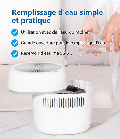  Mini Humidificateur 2,5 Litres, Humidificateur D'air Pour Chambre à Coucher, Bureau, Hôtel, Chambre à Coucher, USB, Sans Brouillard, Petite Chambre D'enfant, Batterie De Bébé