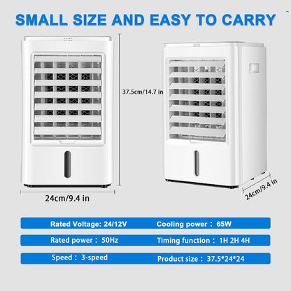  Climatiseur Portable Avec Télécommande, 4 En 1, 3 Modes De Refroidissement, Minuterie 1/2/4 H, Rideau Humide Épais, Épais Et Élargi, Pour La Maison, Le Bureau Ou La Chambre 12v
