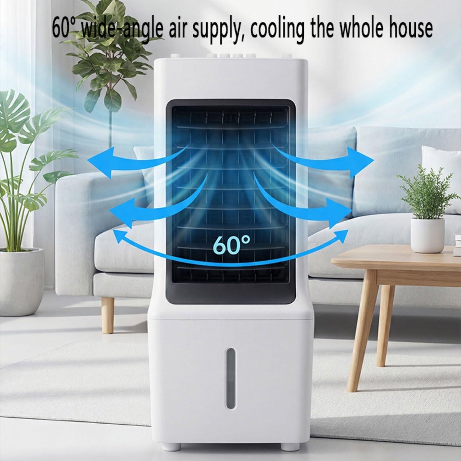  Refroidisseur à évaporation Mobile Avec Réservoir D'eau De 12 L, Refroidisseur D'air Silencieux Avec Refroidissement à Eau, 3 Vitesses, Débit D'air Puissant De 180 M³/h, Refroidisseur D'air (modèle