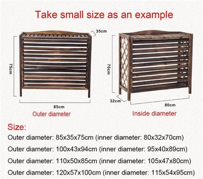 GENERIC Housse En Bois Massif Pour Climatiseur - Écran De Protection En Bois Pour Pompe à Chaleur - Volet Décoratif Et Poubelle - Support De Fleurs Polyvalent Et Grille De Protection