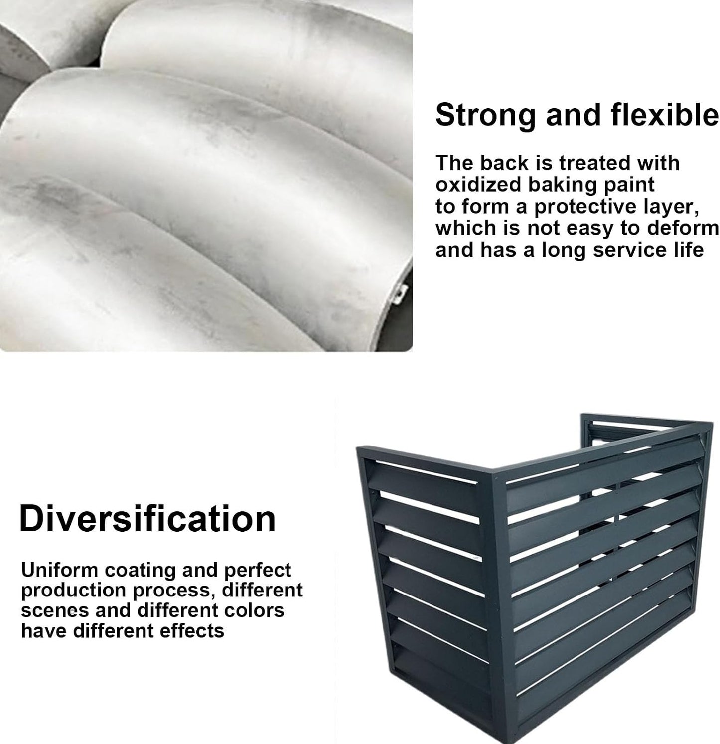  Housse De Protection En Aluminium Pour Climatiseur Extérieur - Marron - Clôture Pour Intérieur Et Extérieur - Matériau Résistant Aux Intempéries - Parfait Pour Un Usage Domestique