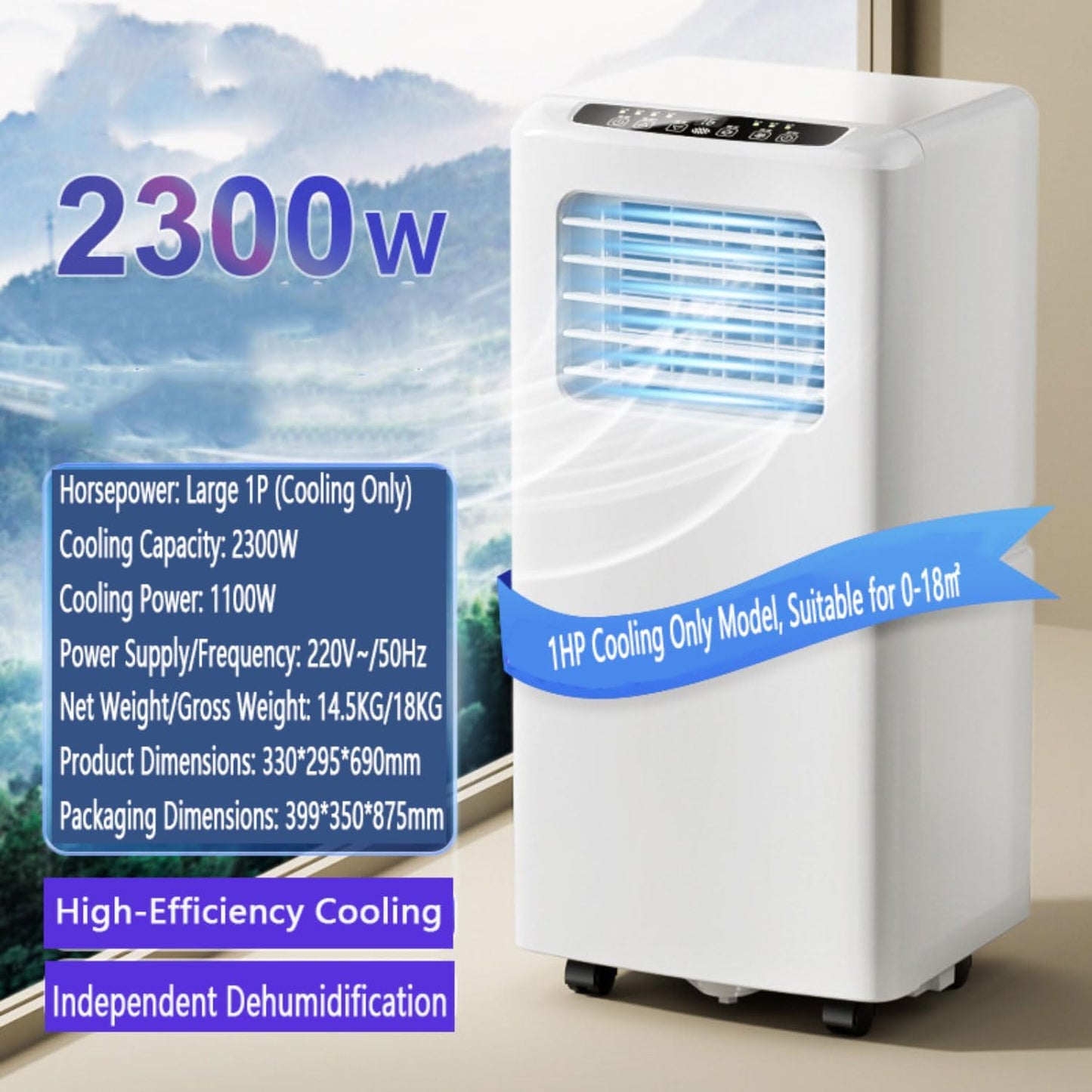  Climatiseur Portable Smart Unité De Climatisation Portable Avec Télécommande Unité De Climatisation Silencieuse Avec Ventilateur à Sec Frais Modes De Sommeil 120 ° Oscillation 24H Minuterie Kits De Re