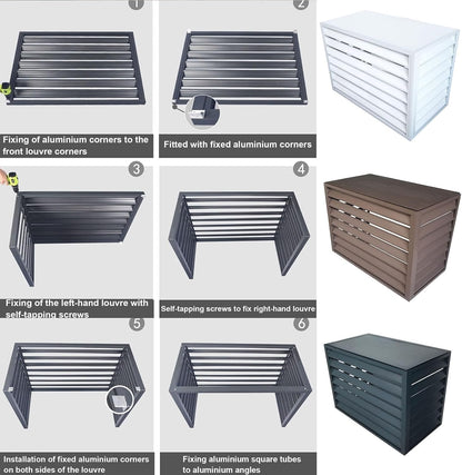  Housse De Climatiseur Extérieur – Protection En Aluminium Pour Pompe à Chaleur – Abri En Métal Pour Unité De Climatisation Extérieure – Protection Contre Les Intempéries – Protection Toutes Saisons