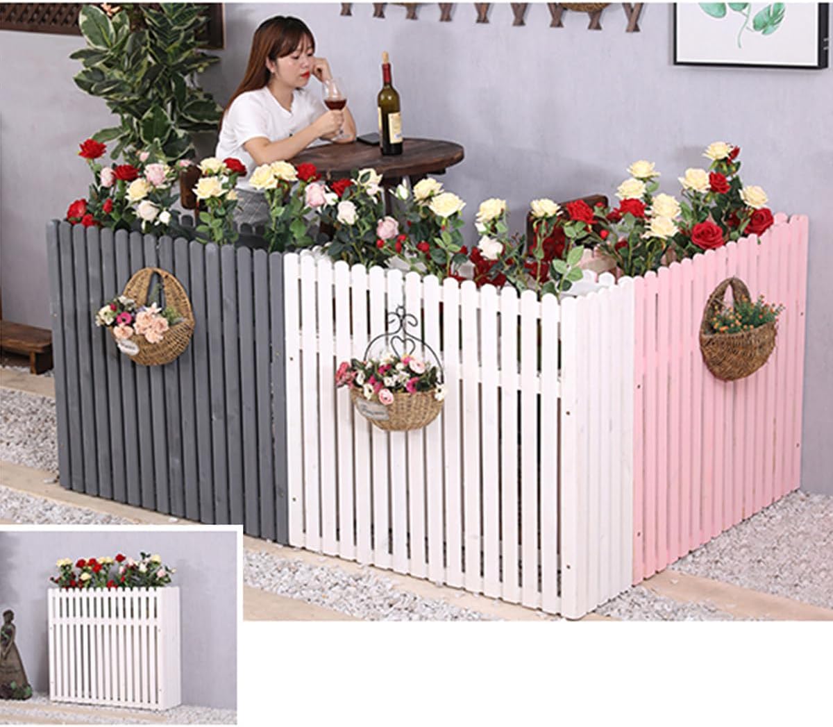 GENERIC Clôture En Bois Massif Pour Climatiseur – Protection Contre La Corrosion Pour Unités Extérieures, Support De Plantes, 100 X 30 X 60 Cm, Décoration De Jardin élégante Pour Cacher Les Unités De