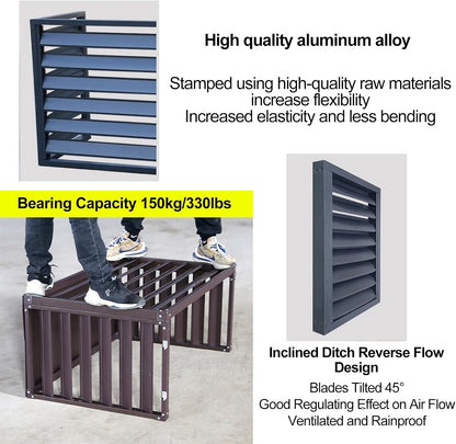  Housse De Protection En Métal Résistante Aux Intempéries Pour Pompe à Chaleur Et Climatiseur, 110 X 60 X 80 Cm, Idéale Pour Les Unités De Climatisation Extérieures Et Les Cages à Condensateur