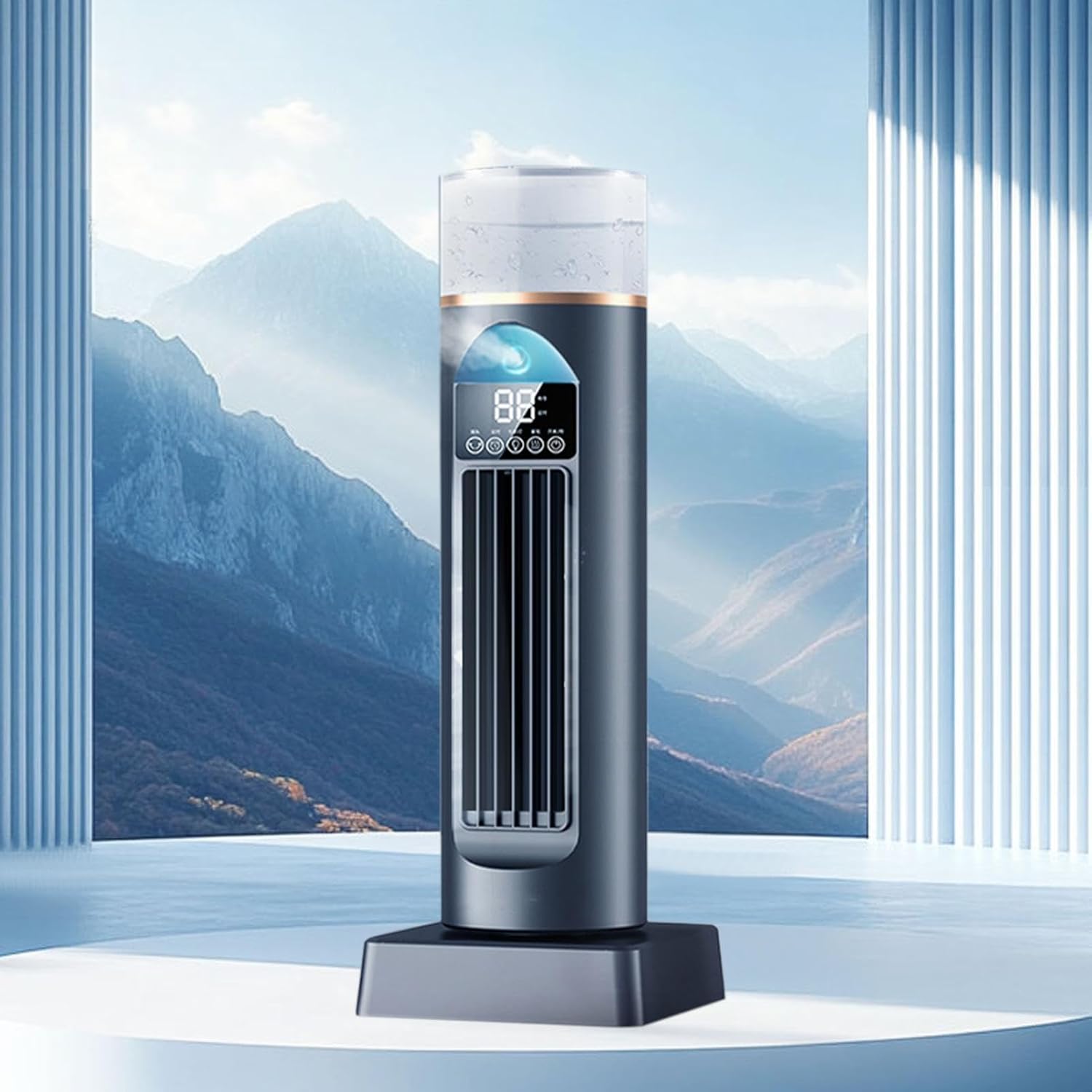  Ventilateur D'air Froid – Ventilateurs D'air Frais De 230 Ml, Conditionneur Personnel, Humidificateur Silencieux Sans Lame | Dispositif De Refroidissement Par évaporation Portable Pour