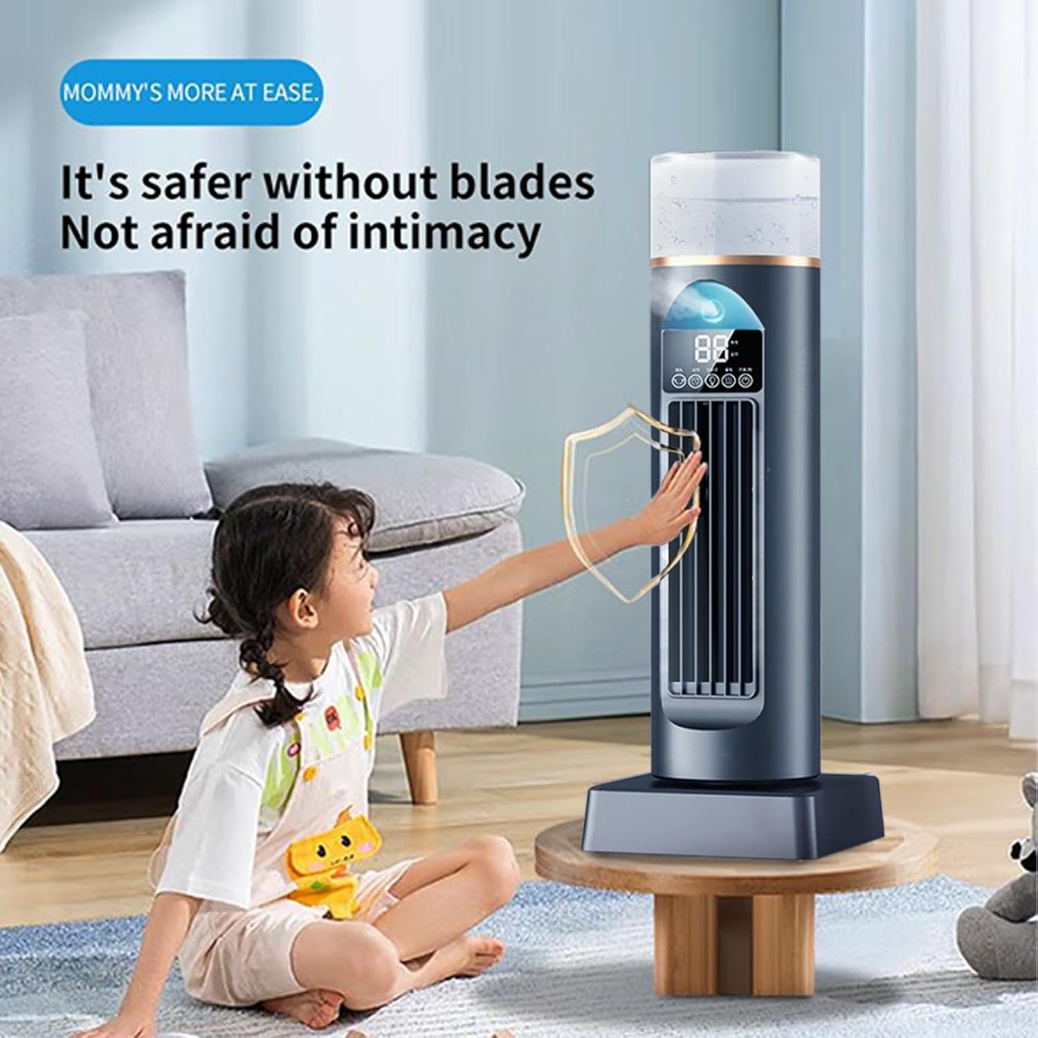  Ventilateur D'air Froid – Ventilateurs D'air Frais De 230 Ml, Conditionneur Personnel, Humidificateur Silencieux Sans Lame | Dispositif De Refroidissement Par évaporation Portable Pour