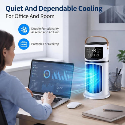  Climatiseurs Portatifs | Ventilateur Rechargeable | Ventilateur De Bureau Silencieux Rafraîchisseur D'Air | Rafraîchisseur D'Air Évaporatif Pour La Chambre, Le Bureau, La Maison