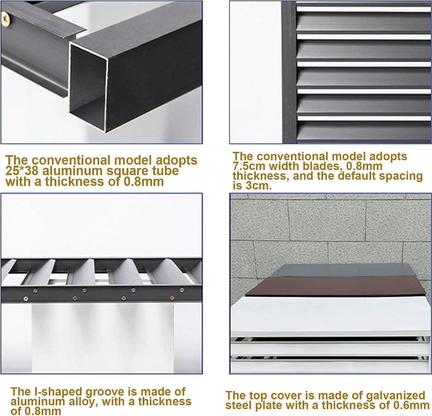 GENERIC Mini Housse De Climatiseur En Aluminium Robuste, Protection Antivol Pour Climatiseur, Réduction Du Bruit, Protection Extérieure Résistante Aux Intempéries Pour Une Utilisation En Intérieur Et En
