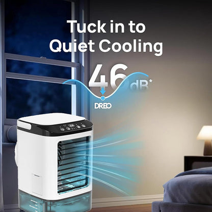  Avec Glacière Climatiseur Mobile, Air Conditioner Portable 3 Vitesses Et LED 7 Couleurs Climatiseur Sans Conduit Air Cooler Fan