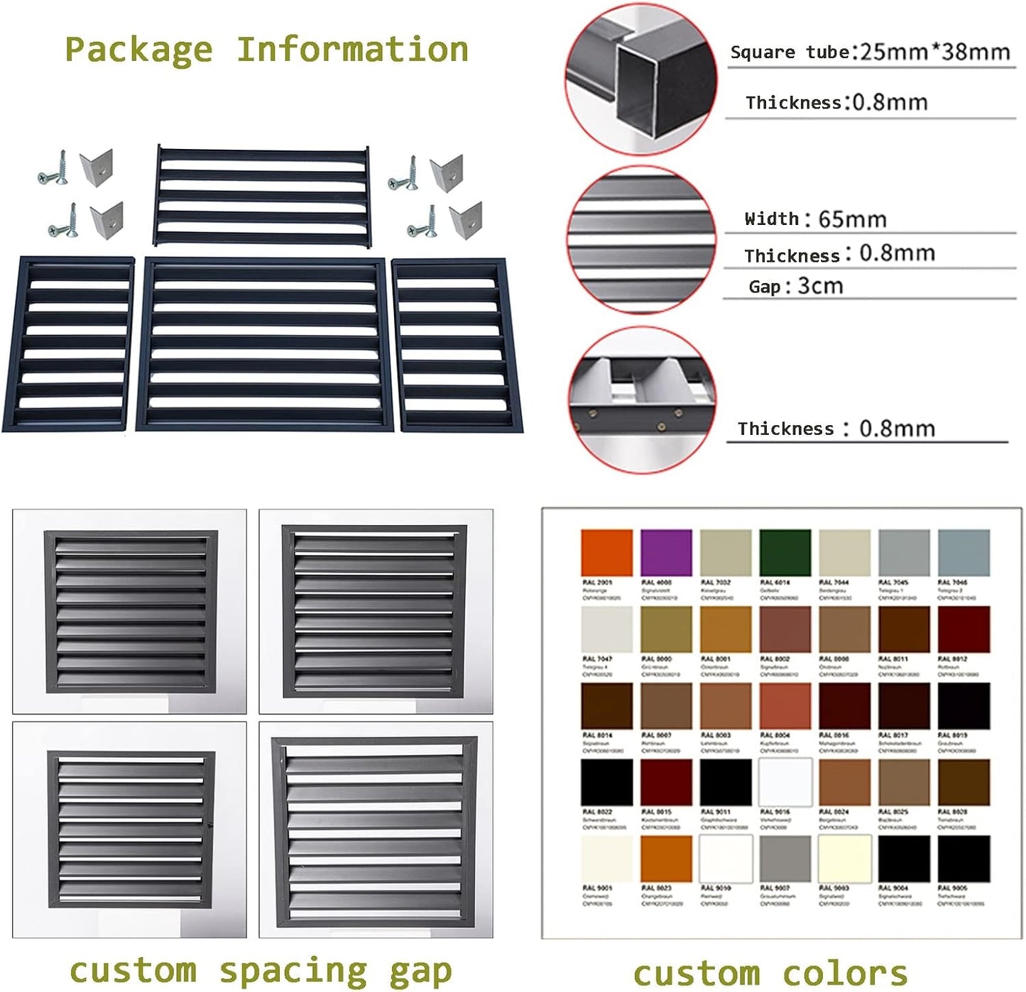 GENERIC Écran De Clôture Pour Climatiseur Extérieur – Coque En Alliage D'aluminium Et Support En Métal Pour Plantes – Volets Anti-corrosion Pour Unité Extérieure – Marron élégant – Taille A 1,5P