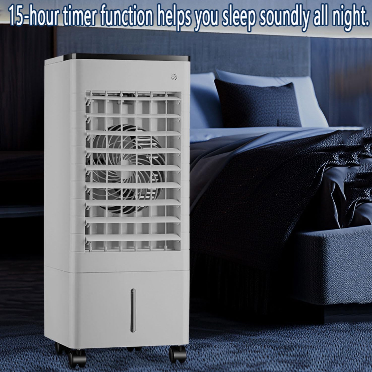 GENERIC Climatiseur Portable Avec Télécommande, Minuterie 15h, Oscillation Large De 90°, Refroidisseur évaporatif Silencieux Pour Chambre à Coucher, Sans Tuyau Avec Boîte à Glace Pour Un Refroidissement