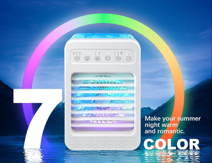  Climatiseur Portable, écran Tactile Avec 4 Vitesses, Réservoir De 600 Ml, Minuteries De 2 à 4 à 6 Heures Et Lumières LED, Unité AC Portable, Mini Ventilateur De Refroidissement Personnel Pour Chambre