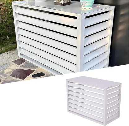 GENERIC Housse En Aluminium à 4 Panneaux Pour Climatiseur Et Pompe à Chaleur, Support De Fleurs Blanches, 110 X 60 X 80 Cm
