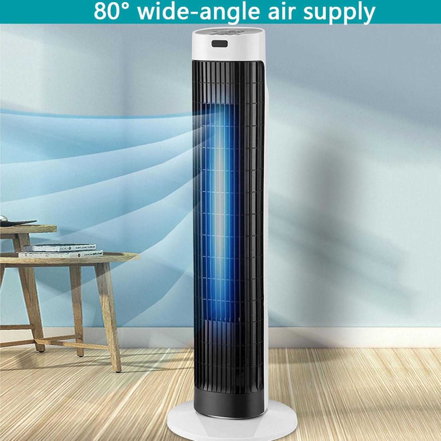 GENERIC Ventilateur De Tour Avec Télécommande, Refroidisseur D'air Oscillant Silencieux, écran LED à 3 Vitesses, Conception Portable Pour Le Bureau De Chambre à Coucher à Domicile, Système De Refroidissement