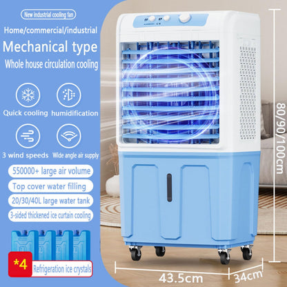  Refroidisseur D'air Par évaporation Avec Grand Réservoir D'eau, Climatiseur Portable Avec Bloc Réfrigérant, Oscillation à 120°, 3 Vitesses, Sans Tuyau, Pour Garage, Jardi